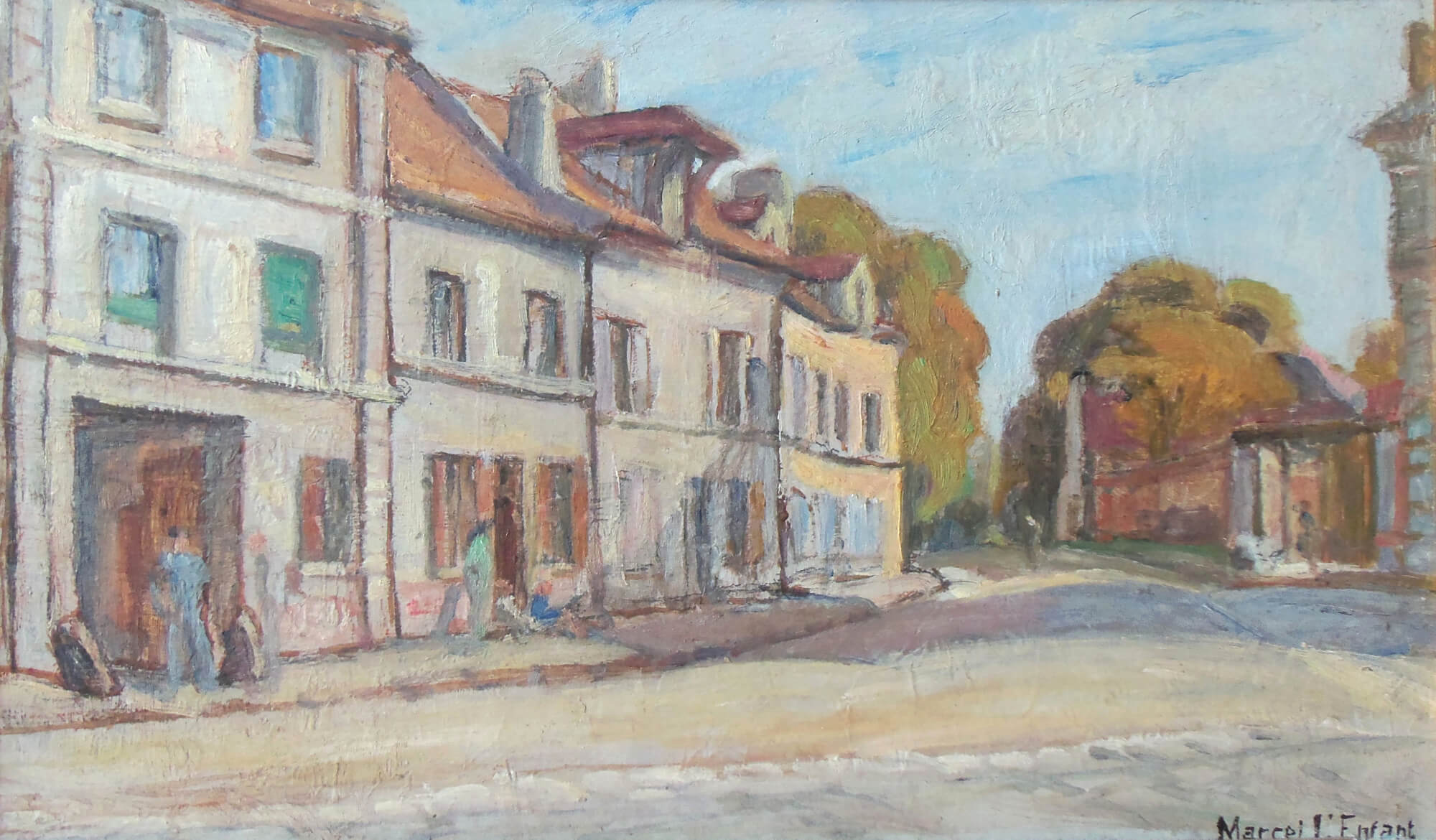 Une des rues du village où habitait le peintre. Elle existe toujours, mais ne ressemble plus du tout à ce tableau.